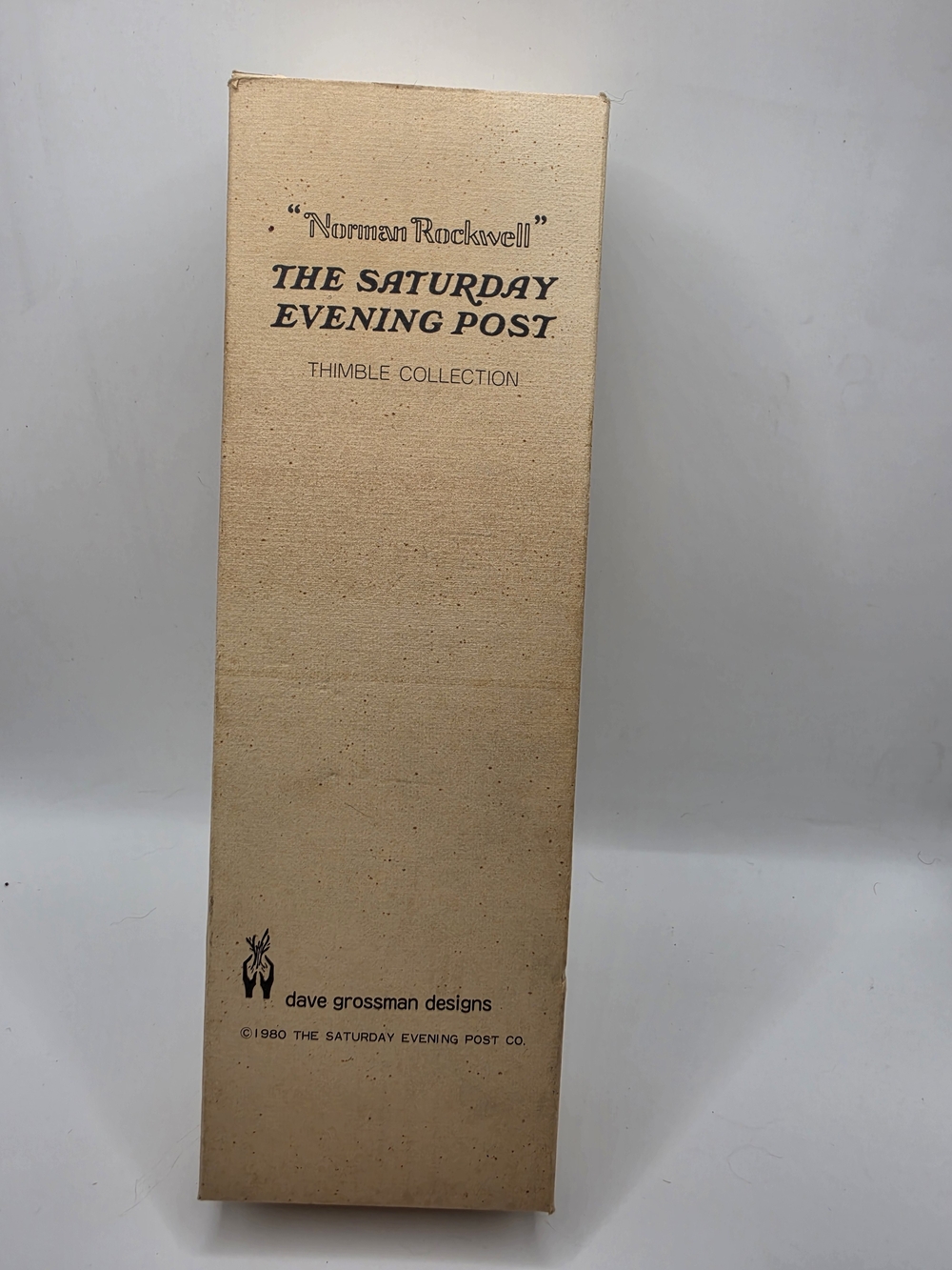 Norman Rockwell Beige & Black The Saturday Evening Post Thimble Collection Box